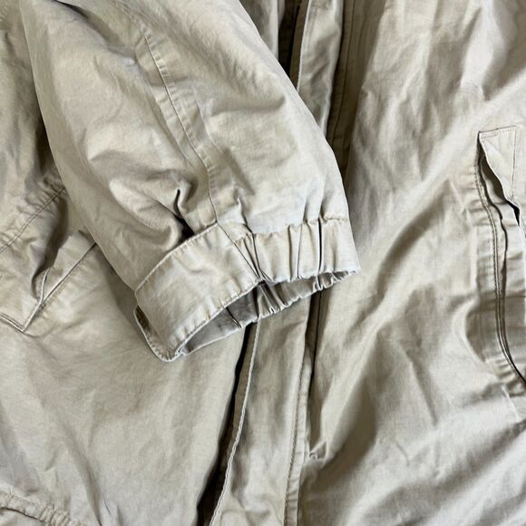 Timberland Stratham Issue Jacket Men Small Tan Khaki Removable Hood Full Zip - Picture 8 of 16